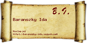 Baranszky Ida névjegykártya